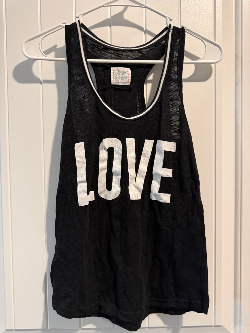 Reflex Black Racerback Tank with White Trim
